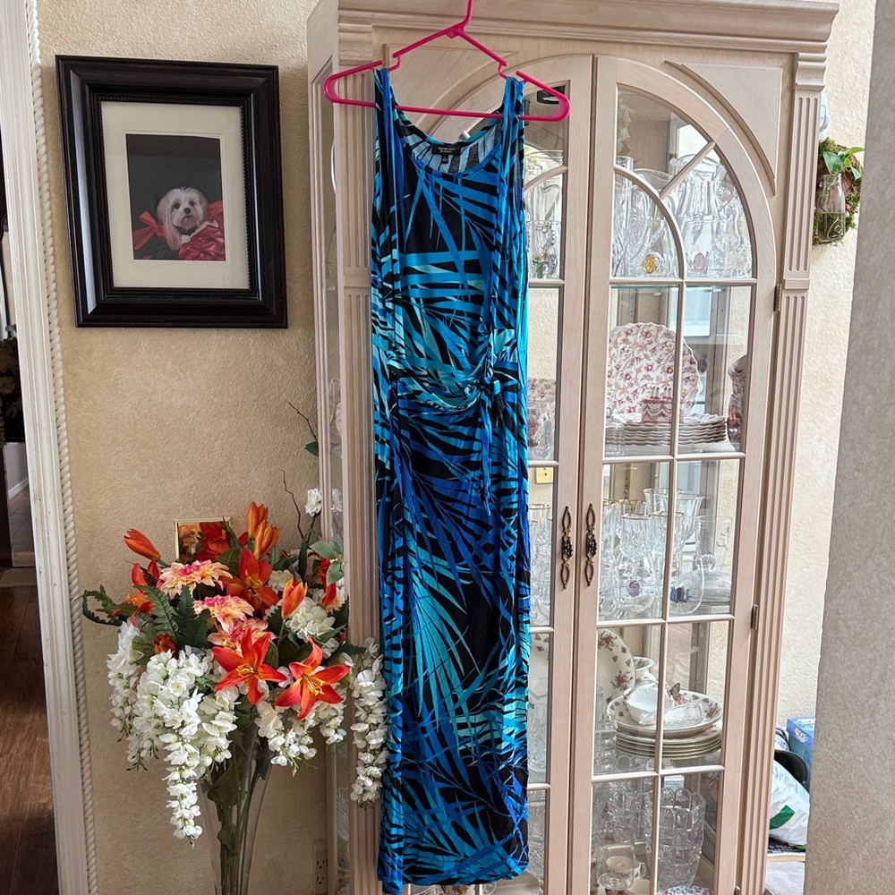 Spense Blue and Black Patterned Dress